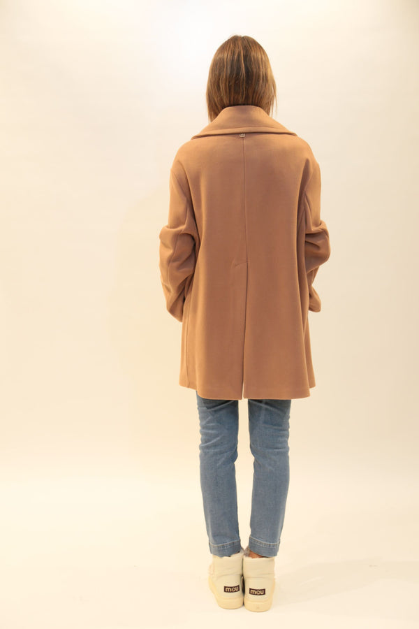 FRACOMINA - Cappotto Oversize Animalier Caramello Donna A/I 2025/26