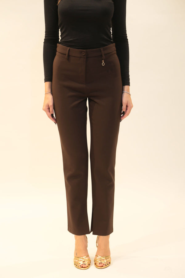 Pantalone RELISH Donna Modello RDA2507006050 Cisalina Sigaretta Spacchi Black Collezione A/I 2025/26