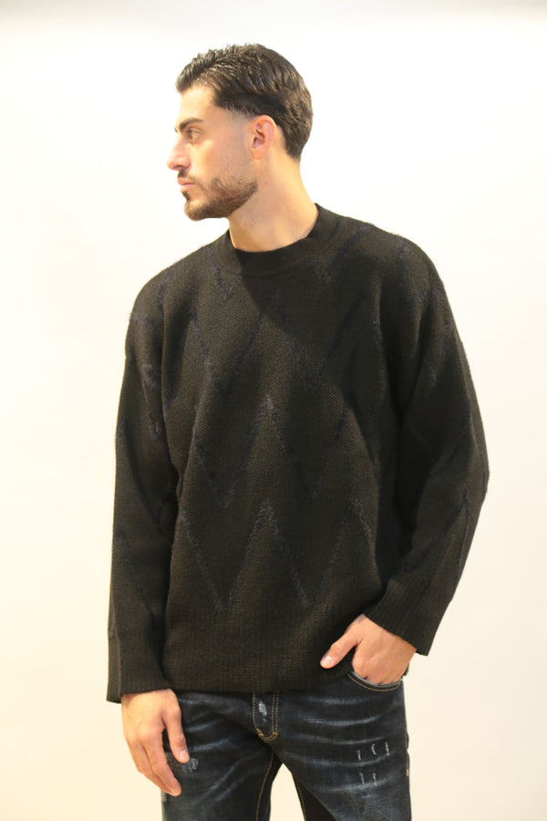 Maglia Girocollo Oversize I'M BRIAN Uomo MA3402 Nero AI 2025/26