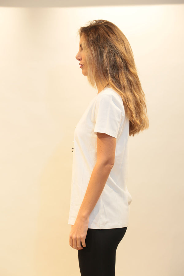 T-Shirt Girocollo con Perle Donna FRACOMINA FP25WT3004J401N5 - Collezione A/I 2025/26