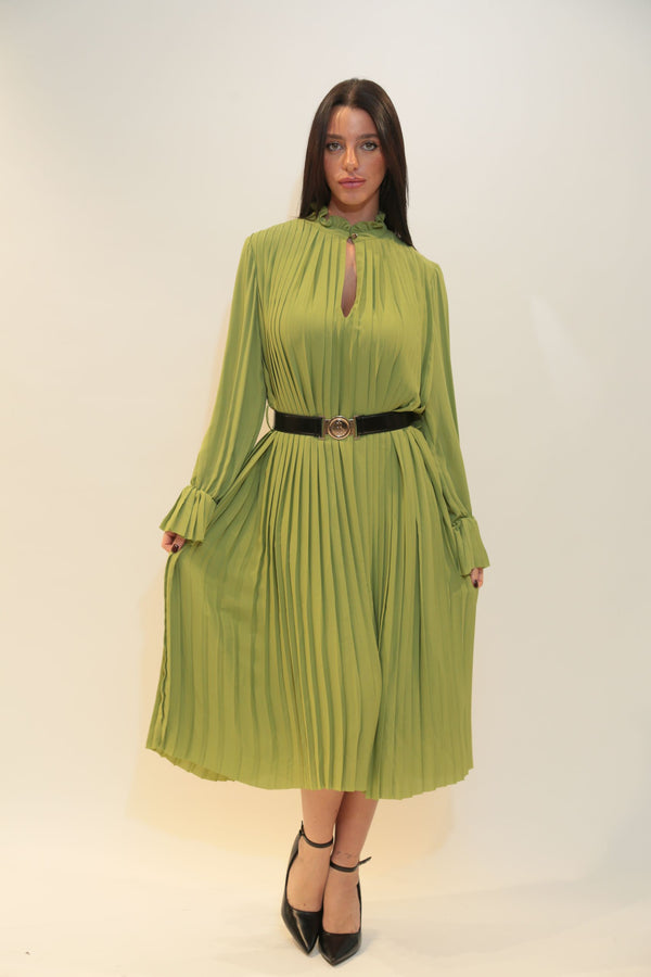 Abito Midi Plissettato Donna FRACOMINA con Cintura - Collezione A/I 2025/26