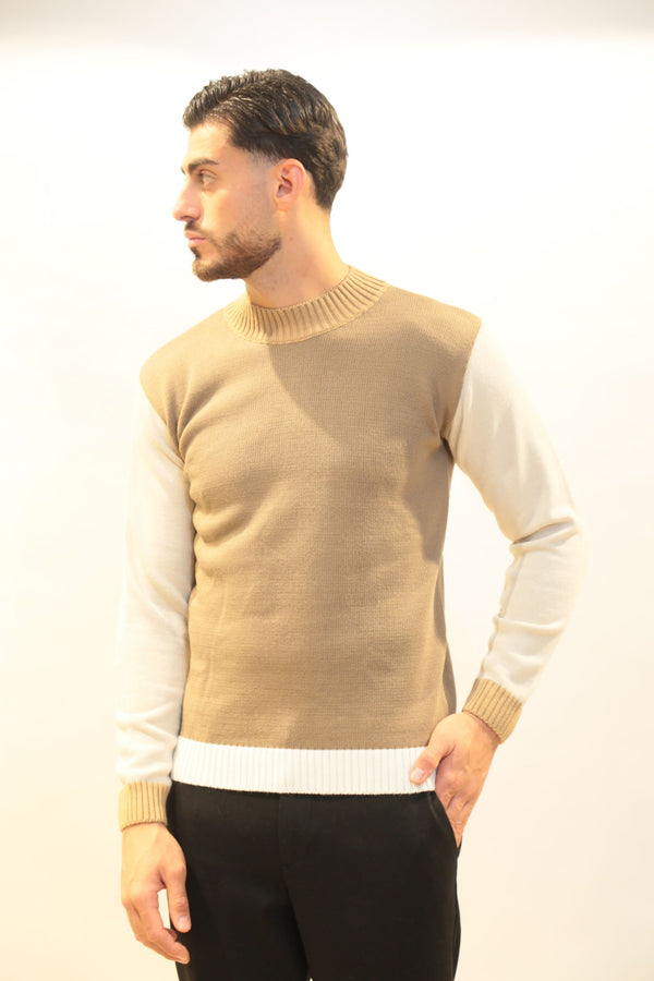 ROBERTOPLUXURY - Maglioncino Uomo Beige e Blu A/I 2025