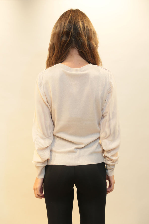 Maglione Donna FRACOMINA con Maniche Plissettate  - Collezione A/I 2025/26