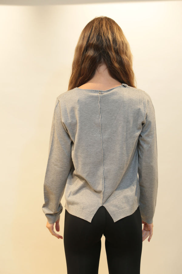 RELISH Maglia Levita Scollo V con Applicazioni Perline e Strass Donna Autunno/Inverno 2025/26