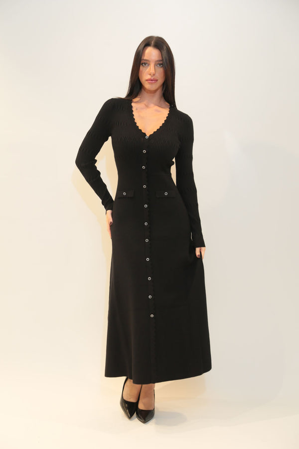 Abito Lungo Donna FRACOMINA Scollo a V  - Collezione A/I 2025/26