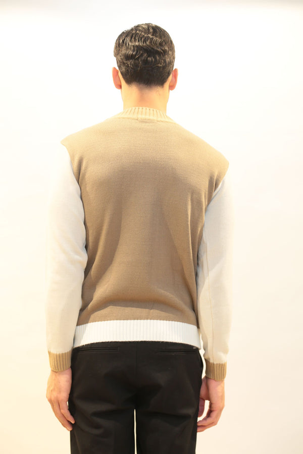 ROBERTOPLUXURY - Maglioncino Uomo Beige e Blu A/I 2025