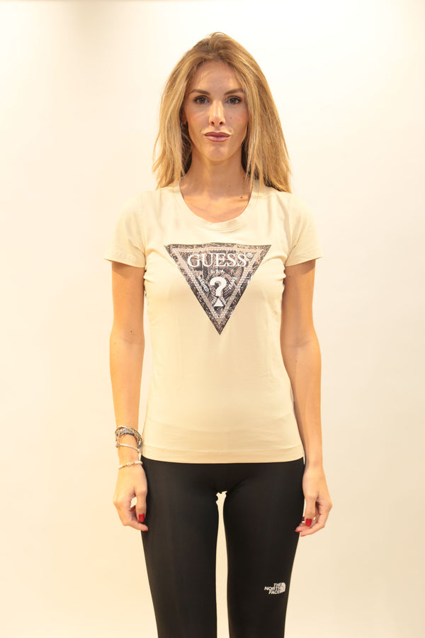 T-Shirt GUESS Donna Triangle Python - Collezione A/I 2025/26