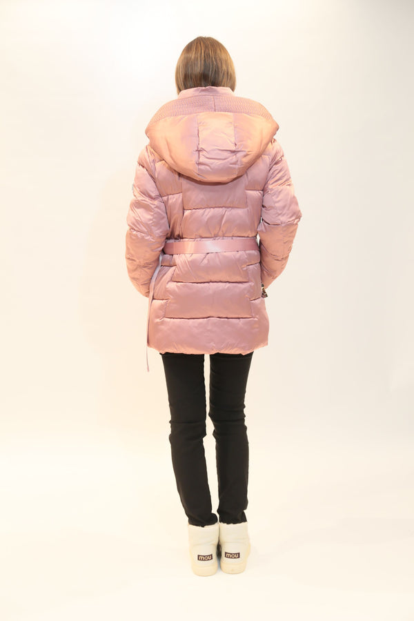 Giacca Trapuntata Imbottita FRACOMINA Donna Modello FS25WC3004O41201 con Cintura Rose Collezione A/I 2025/26