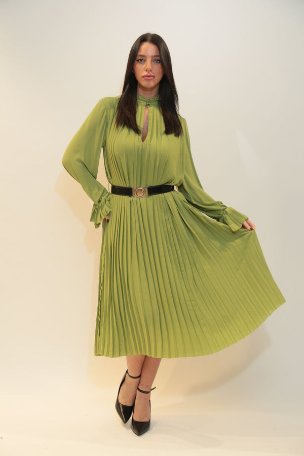 Abito Midi Plissettato Donna FRACOMINA con Cintura - Collezione A/I 2025/26