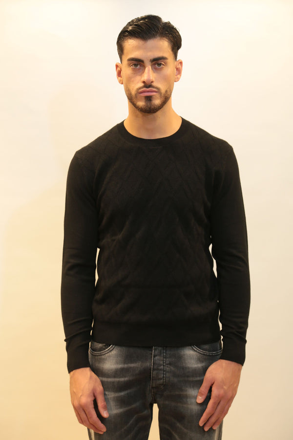 Maglione Girocollo Uomo DIKTAT DK97025 Losanga Viscosa Cashmere - Collezione A/I 2025/26