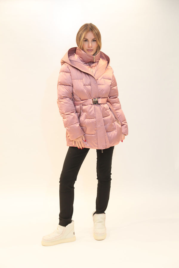 Giacca Trapuntata Imbottita FRACOMINA Donna Modello FS25WC3004O41201 con Cintura Rose Collezione A/I 2025/26