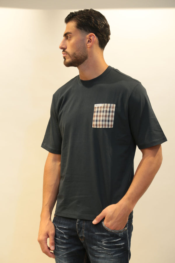 Aquascutum Club Check Pocket T-Shirt Uomo AA_B005_TS007 A/I 2025/26