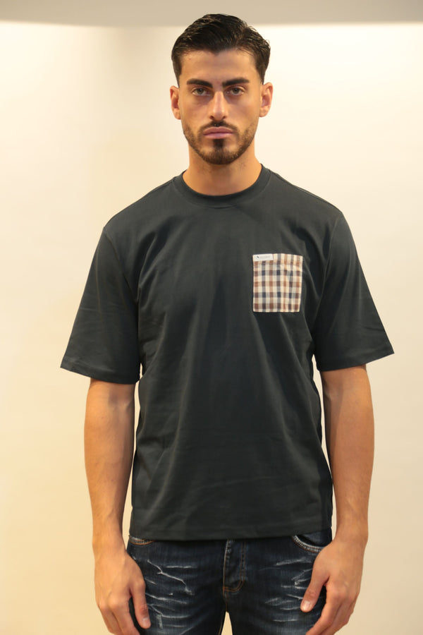 Aquascutum Club Check Pocket T-Shirt Uomo AA_B005_TS007 A/I 2025/26