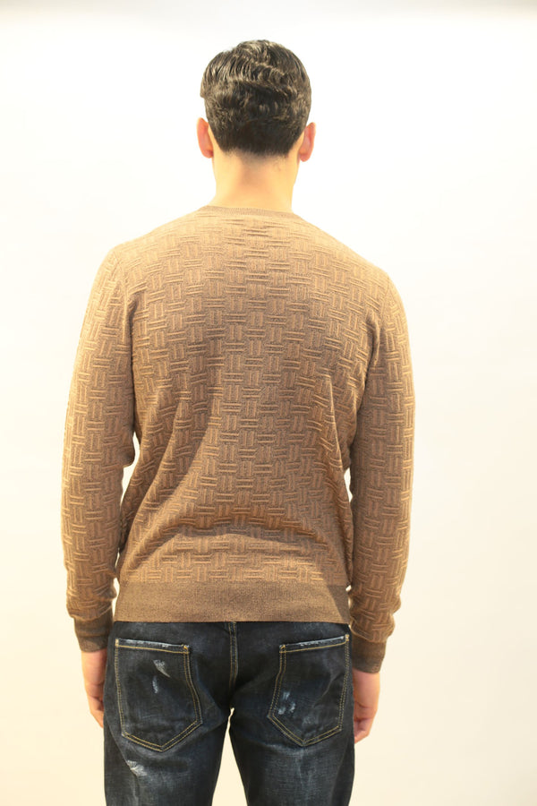 Maglione Girocollo Uomo DIKTAT DK97020 Scacchi Viscosa Cashmere - Collezione A/I 2025/26