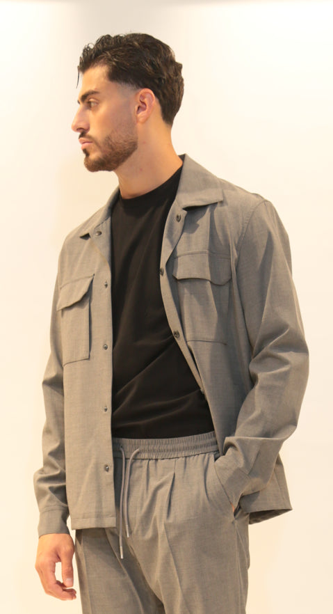 ANTONY MORATO - Camicia Grigio Melange Scuro Manica Lunga Uomo A/I 2025-26