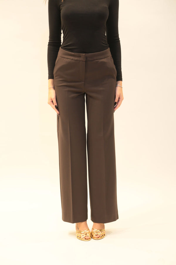 Pantalone in Jersey Emme Marella Donna Bordeaux/Testa di Moro - Collezione A/I 2025/26