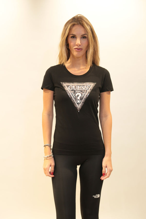 T-Shirt GUESS Donna Triangle Python - Collezione A/I 2025/26