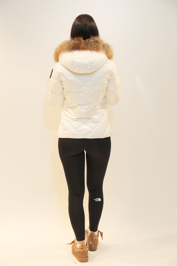 BLAUER - Piumino a Linee Geometriche Alicia Bianco Donna A/I 2025-26