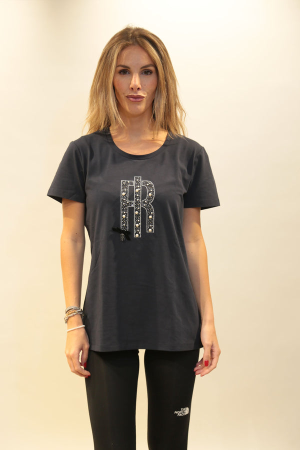 T-Shirt Girocollo con Perle Donna FRACOMINA FP25WT3004J401N5 - Collezione A/I 2025/26