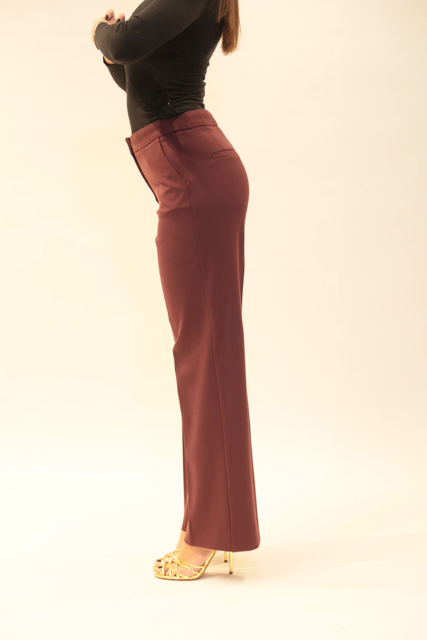 Pantalone in Jersey Emme Marella Donna Bordeaux/Testa di Moro - Collezione A/I 2025/26