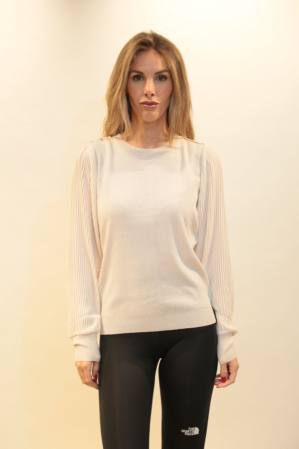 Maglione Donna FRACOMINA con Maniche Plissettate  - Collezione A/I 2025/26
