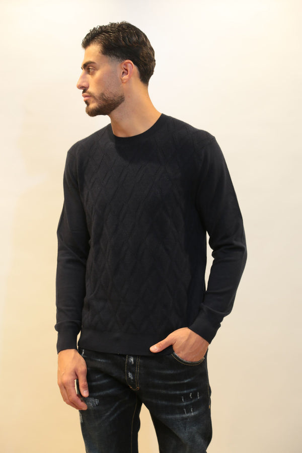 Maglione Girocollo Uomo DIKTAT DK97025 Losanga Viscosa Cashmere - Collezione A/I 2025/26