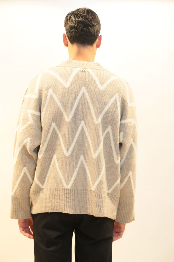 Cardigan Oversize I'M BRIAN Uomo MA3418 Nero/Beige AI 2025/26