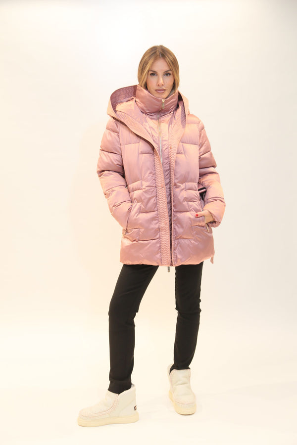 Giacca Trapuntata Imbottita FRACOMINA Donna Modello FS25WC3004O41201 con Cintura Rose Collezione A/I 2025/26