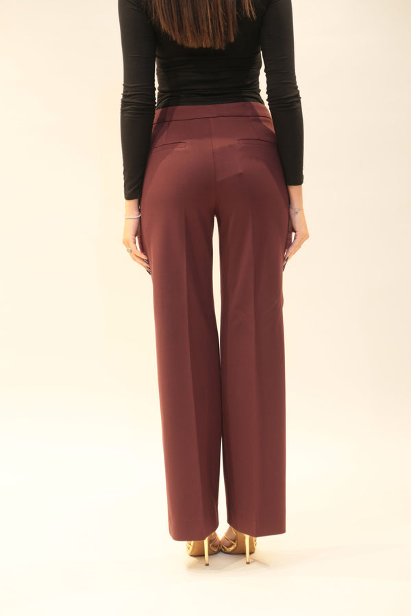 Pantalone in Jersey Emme Marella Donna Bordeaux/Testa di Moro - Collezione A/I 2025/26