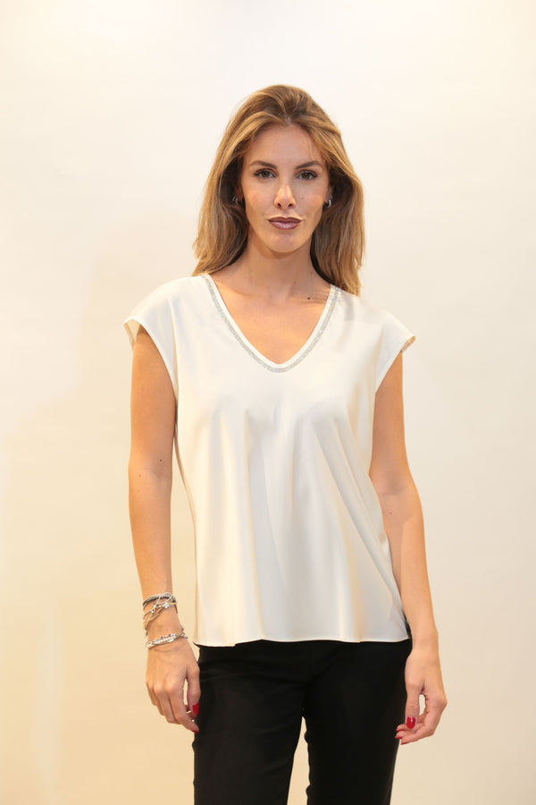 Blusa RELISH Donna Modello RDA2503006011 Inquam Scollo V Strass Collezione A/I 2025/26