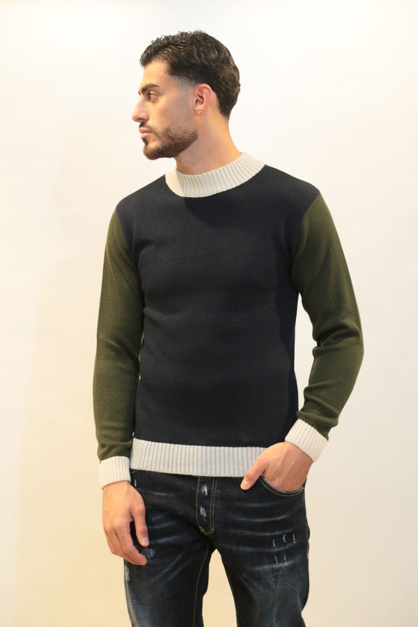 ROBERTOPLUXURY - Maglioncino Uomo Beige e Blu A/I 2025