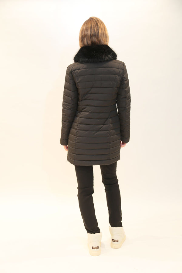 Piumino Lungo RELISH Donna Modello RDA2505009013 Ultar Collo Ecopelliccia Black Collezione A/I 2025/26