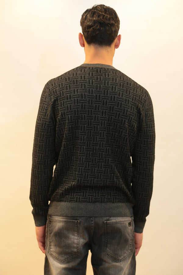 Maglione Girocollo Uomo DIKTAT DK97020 Scacchi Viscosa Cashmere - Collezione A/I 2025/26