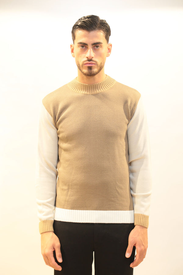 ROBERTOPLUXURY - Maglioncino Uomo Beige e Blu A/I 2025