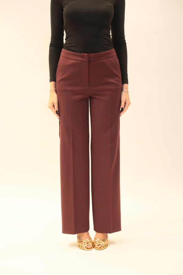 Pantalone in Jersey Emme Marella Donna Bordeaux/Testa di Moro - Collezione A/I 2025/26