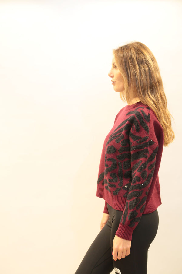 Girocollo Cropped FRESH FLOWER animalier Donna FF698 - collezione AI 2025/26