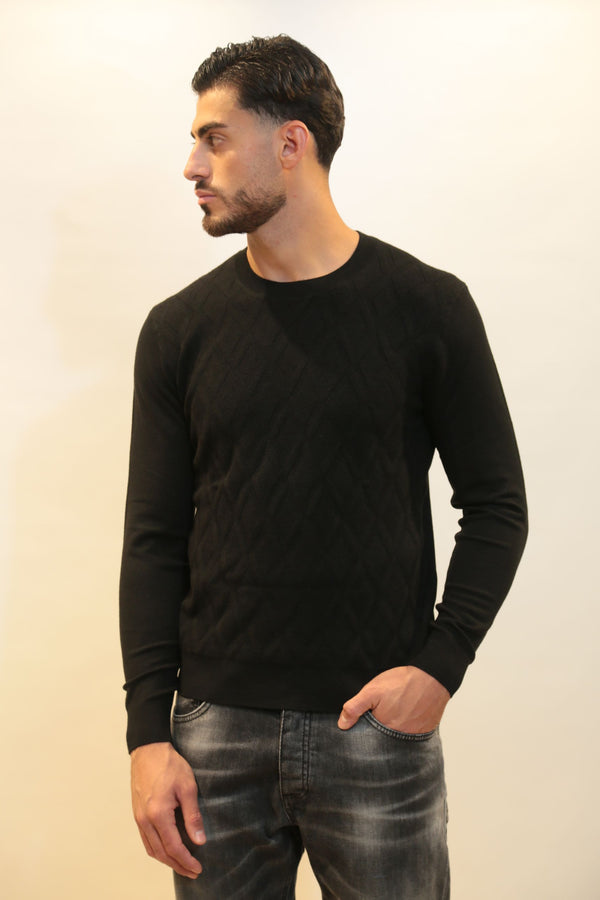 Maglione Girocollo Uomo DIKTAT DK97025 Losanga Viscosa Cashmere - Collezione A/I 2025/26
