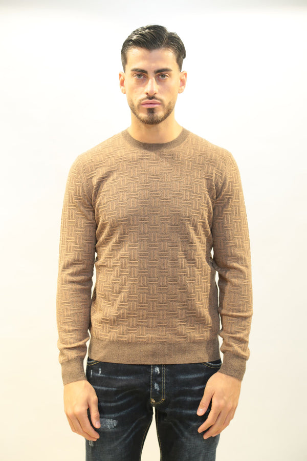 Maglione Girocollo Uomo DIKTAT DK97020 Scacchi Viscosa Cashmere - Collezione A/I 2025/26