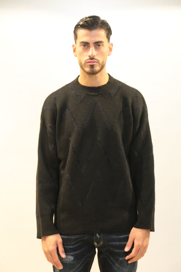 Maglia Girocollo Oversize I'M BRIAN Uomo MA3402 Nero AI 2025/26